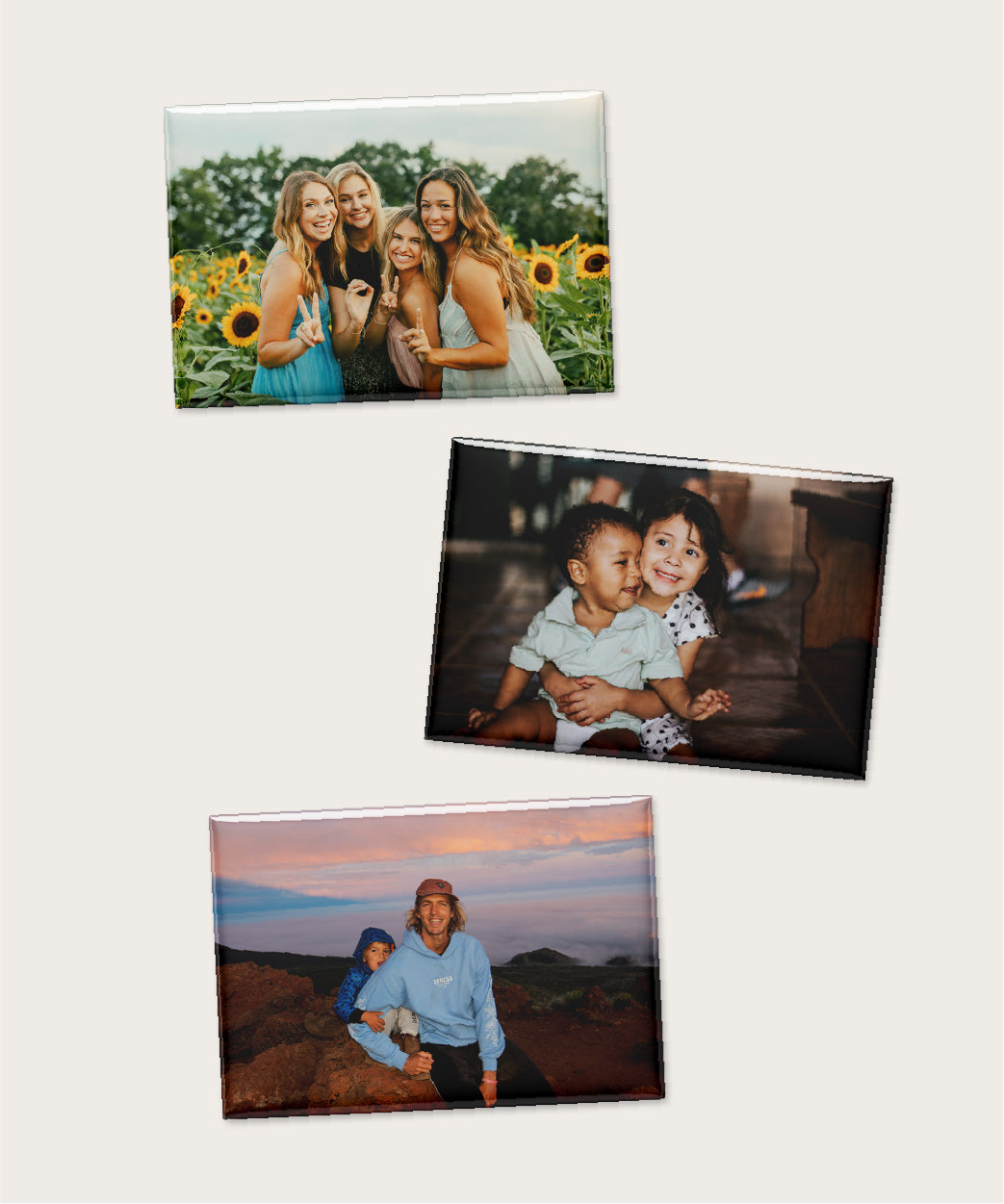 Rectangle custom photo magnets